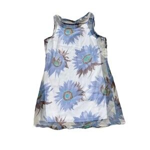 HANA 90s Blue Floral Mini Dress Size Small* Y2K Made in USA